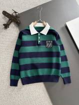 Fendi Classic Embroidered Logo Collar Wool Sweater