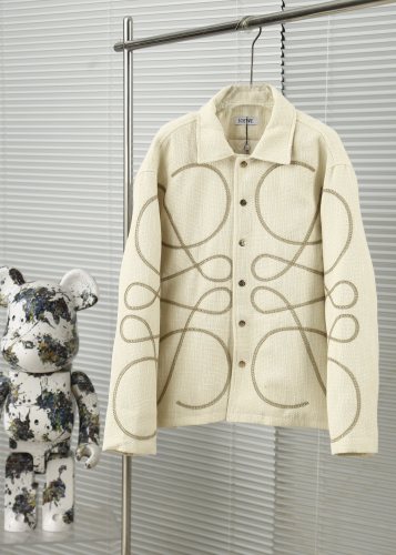 Loewe Fashion Knitted Coarse Pattern Logo Thick Jacket Cotton Jacket