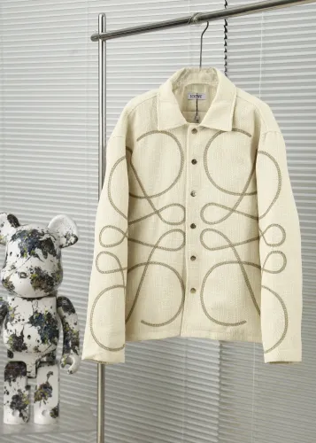 Loewe Fashion Knitted Coarse Pattern Logo Thick Jacket Cotton Jacket