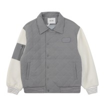 Dior Fashion Lamb Wool Splicing Baseball Jacket Jacket