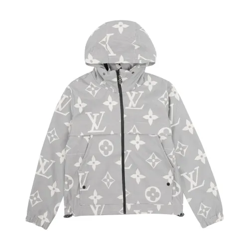 Louis Vuitton Fashion Floral Full Print Casual Windbreaker Zipper Coat