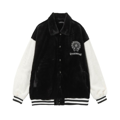 Chrome Hearts New Rabbit Mink Embroidered Sanskrit Cross Coat