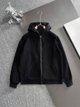Balenciaga Classic Logo Printed Water Washed Zipper Hoodie Coat