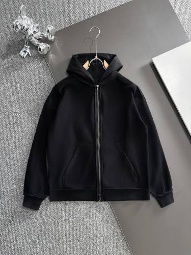 Balenciaga Classic Logo Printed Water Washed Zipper Hoodie Coat