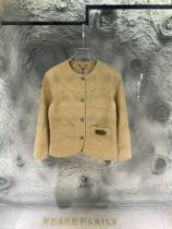 Louis Vuitton New Fashion Couple Turquoise Button Collarless Jacket Coat