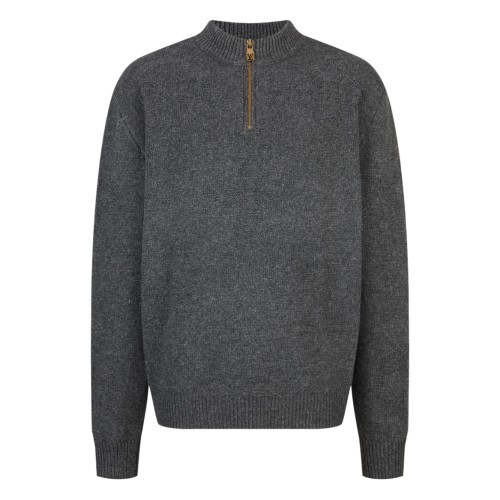 Louis Vuitton Classic Inlaid Dark Pattern Half Zipper Polo Wool Sweater