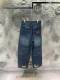 Louis Vuitton New Turquoise Decorative Jeans Unisex Retro Washed Punched Jeans