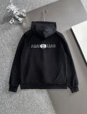 Balenciaga Classic Logo Printed Water Washed Zipper Hoodie Coat