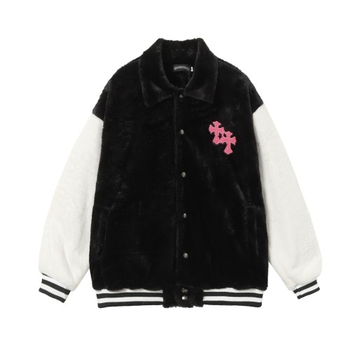 Chrome Hearts New Rabbit Mink Embroidered Sanskrit Cross Coat
