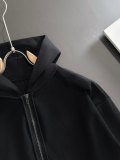 Balenciaga Classic Logo Printed Water Washed Zipper Hoodie Coat