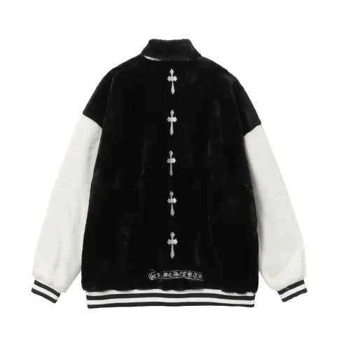 Chrome Hearts New Rabbit Mink Embroidered Sanskrit Cross Coat