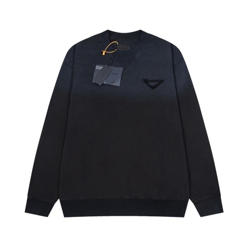Prada New Retro Gradient Tie dye Hoodie Unisex Washed Casual Sweatshirt