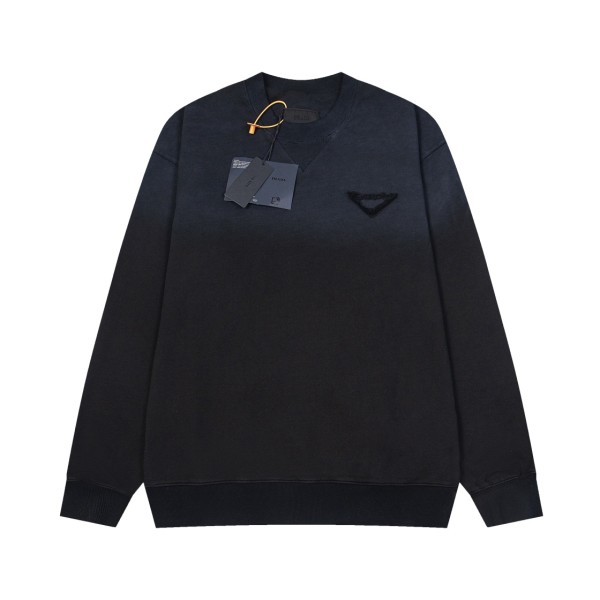 Prada New Retro Gradient Tie dye Hoodie Unisex Washed Casual Sweatshirt