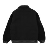 Dior Fashion Lamb Wool Splicing Baseball Jacket Jacket