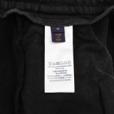 Louis Vuitton New Dark Pattern Logo Flat Knitted Cotton Drawstring Sports Casual Pants