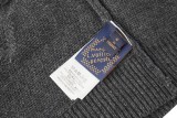 Louis Vuitton Classic Inlaid Dark Pattern Half Zipper Polo Wool Sweater