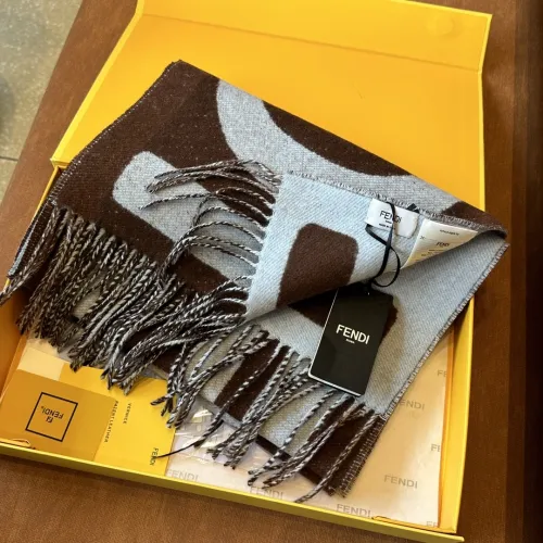 Fendi New Logo Jacquard Color Blocked Wool Scarf Size: 33 * 185 CM