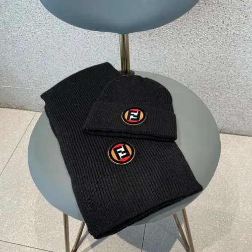 Fendi New Versatile Casual Cashmere Knitted Hat and Scarf Set