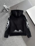 Balenciaga Couple New Handwritten Letter Printed Velvet Zipper Jacket