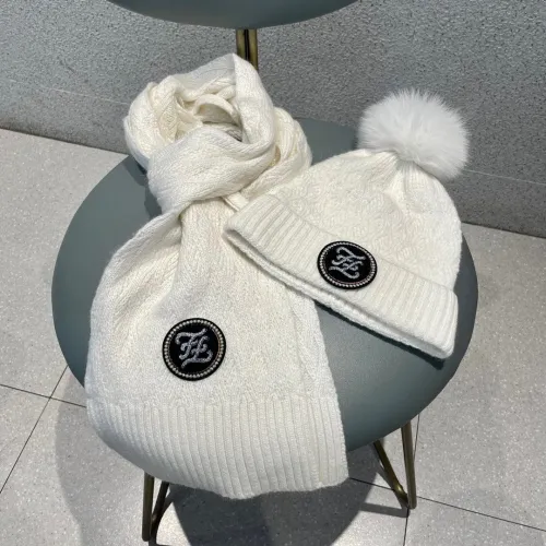 Fendi New Versatile Casual Cashmere Knitted Hat and Scarf Set