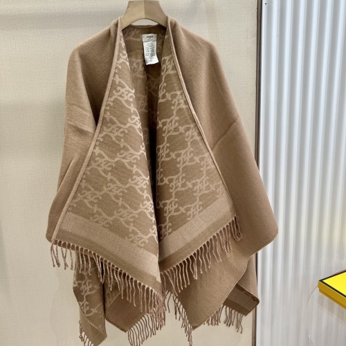 Fendi Fashion Double sided Cape Cashmere Shawl