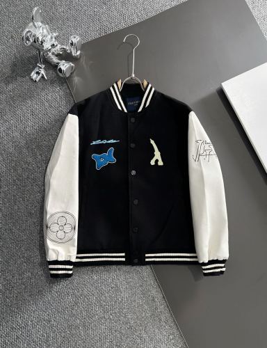 Louis Vuitton Unisex New Fashion Towel Embroidered Splicing Baseball Jacket