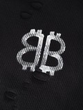 Balenciaga Couple New Handwritten Letter Printed Velvet Zipper Jacket