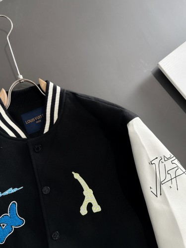 Louis Vuitton Unisex New Fashion Towel Embroidered Splicing Baseball Jacket
