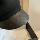 Louis Vuitton New Fashion Woolen Octagonal Hat Women's Woolen Duck Tongue Hat 57CM