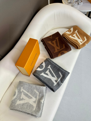 Louis Vuitton New Classic Logo Jacquard Double Sided Wool Scarf Size: 24 * 200 CM