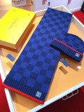 Louis Vuitton New Classic Couple Thick Checkered Cashmere Scarf Hat Set Size: 30 * 180 CM