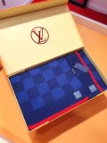 Louis Vuitton New Classic Couple Thick Checkered Cashmere Scarf Hat Set Size: 30 * 180 CM