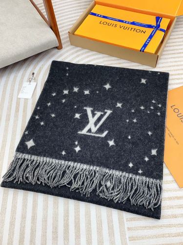 Louis Vuitton New Classic Logo Jacquard Starry Sky Double Color Cashmere Shawl Size: 45 * 210 CM