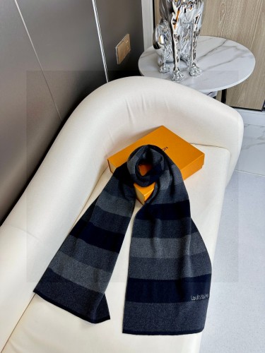 Louis Vuitton Unisex Classic Striped Cashmere Scarf Size: 32x180 CM