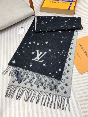 Louis Vuitton New Classic Logo Jacquard Starry Sky Double Color Cashmere Shawl Size: 45 * 210 CM