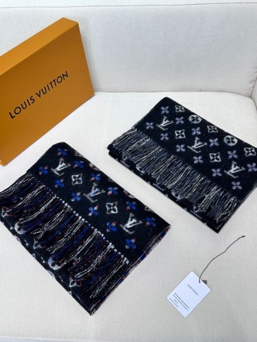 Louis Vuitton Unisex Classic Logo Jacquard Cashmere Scarf Size: 32x200 CM