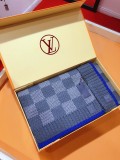 Louis Vuitton New Classic Couple Thick Checkered Cashmere Scarf Hat Set Size: 30 * 180 CM