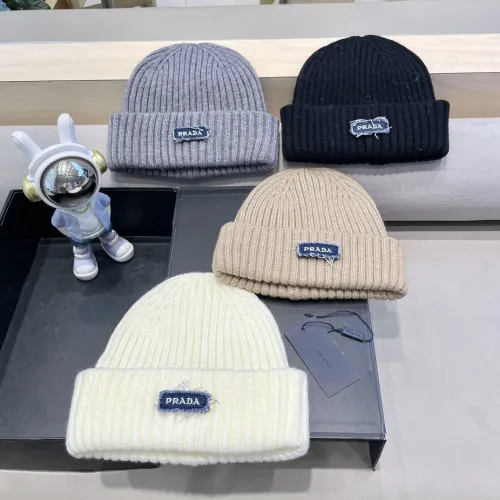 Prada New Classic Versatile Solid Color Knitted Hat Couple Retro Cold Hat