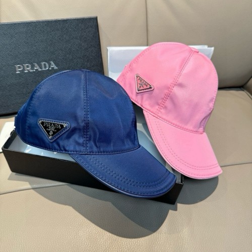 Prada Fashion Classic Inverted Triangle Metal Logo Baseball Hat 56 CM