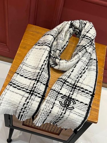 Chanel Fashion Versatile Checkered Cashmere Scarf 30 * 180 CM