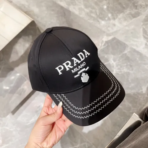 Prada New Classic Embroidered Logo Versatile Casual Baseball Hat