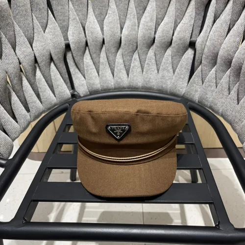 Prada New Fashion Leather Duck Tongue Hat Retro Versatile Octagonal Beret
