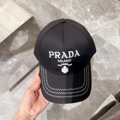 Prada New Classic Embroidered Logo Versatile Casual Baseball Hat
