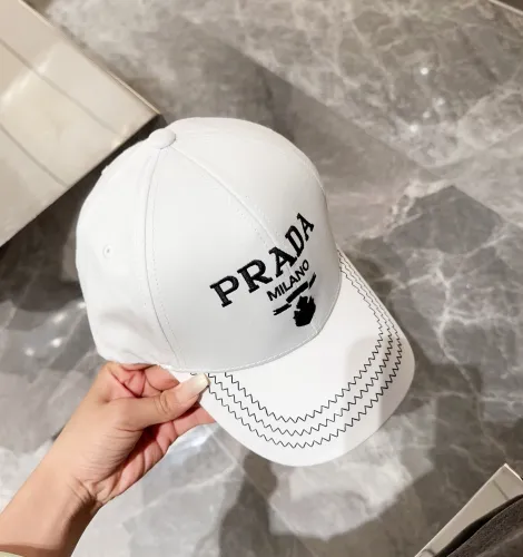 Prada New Classic Embroidered Logo Versatile Casual Baseball Hat