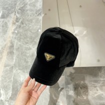 Prada New Classic Metal Triangle Logo Baseball Hat