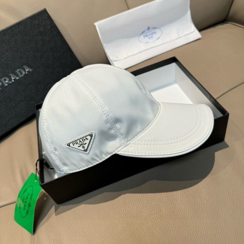 Prada Fashion Classic Inverted Triangle Metal Logo Baseball Hat 56 CM