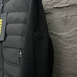 Moncler New Knitted Splicing Letter Logo Couple's Hooded Down Jacket