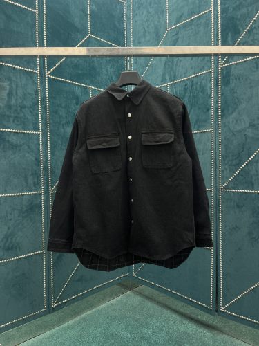 Dior New Unisex Classic Embroidered Logo Two Sided Denim Shirt Coat