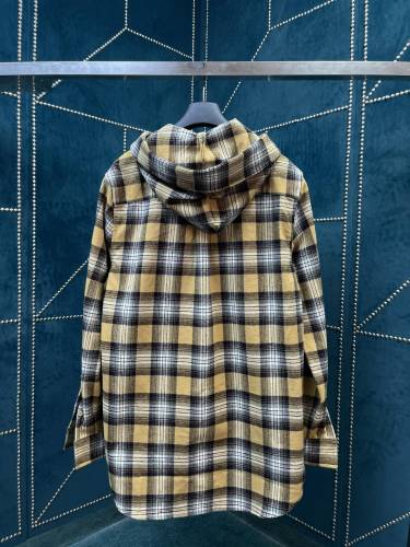 Burberry New Classic Embroidered Logo Checkered Hoodie Shirt