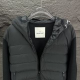 Moncler New Knitted Splicing Letter Logo Couple's Hooded Down Jacket